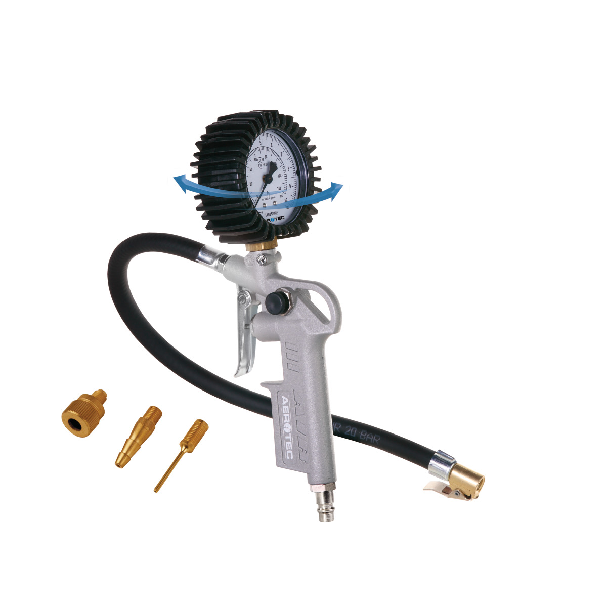 Reifenfüller GEEICHT mit 30 cm Schlauch inkl.3er Adapter Set
