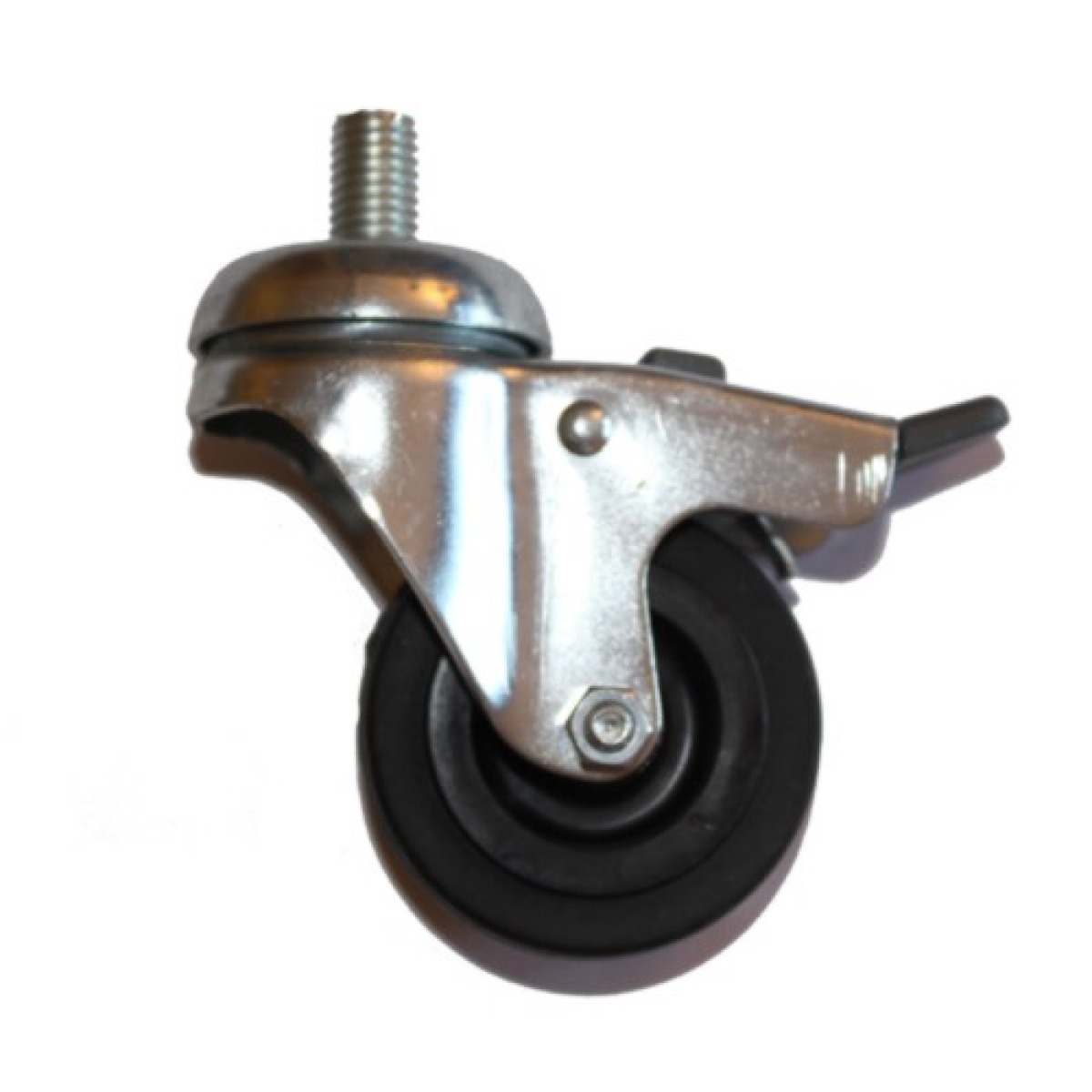 Lenkrolle vorne mit Bremse - 60 mm Hartgummi
