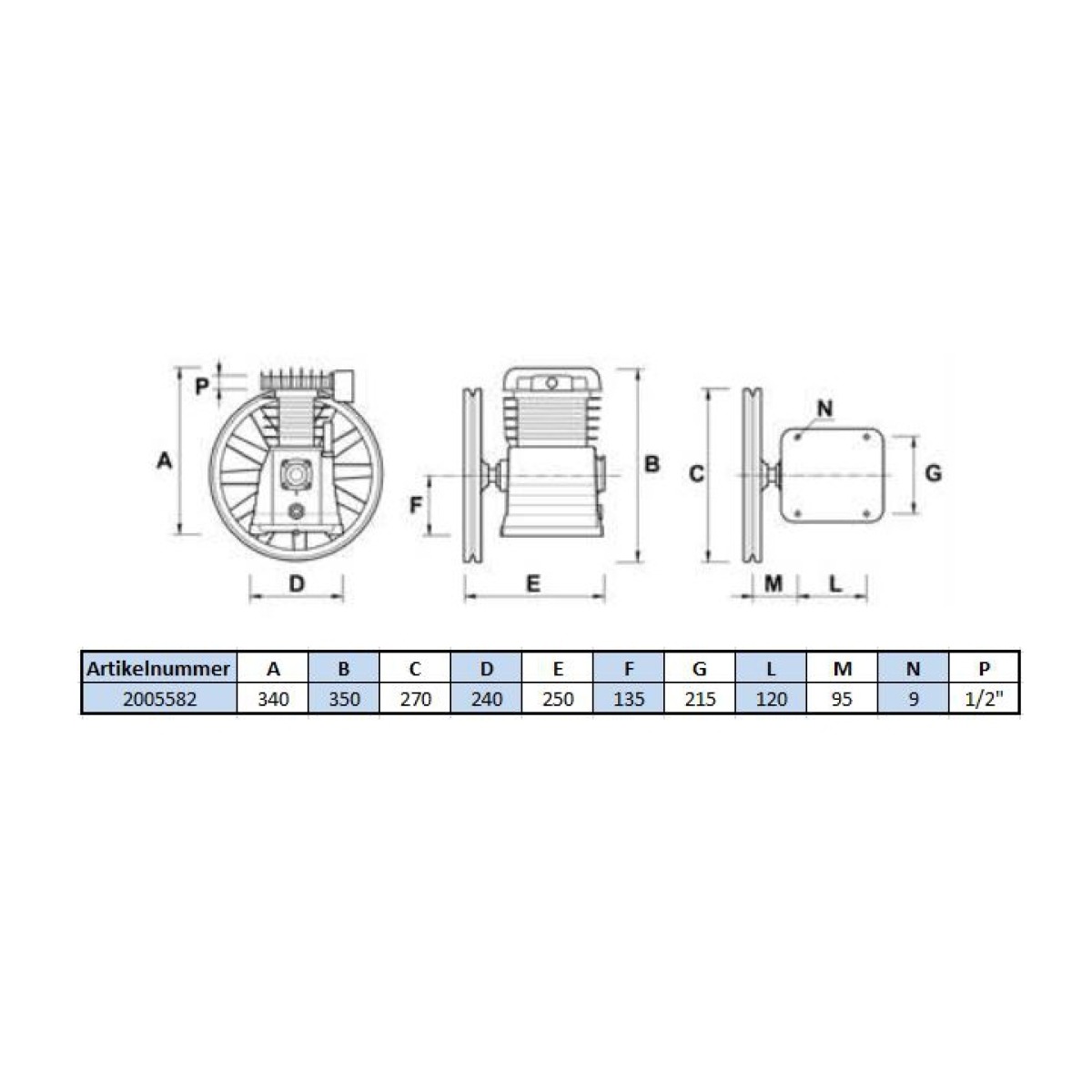 Aggregat Kompressoraggregat Graußguss VCF-01 - 11 Bar - 2 Zylinder -